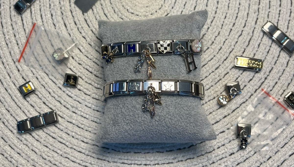 How to connect an Italian charm to a stainless steel bracelet link