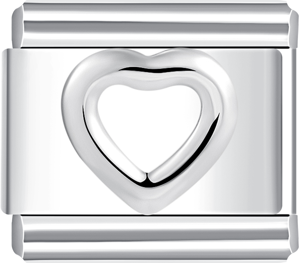 Silver charm with a heart design