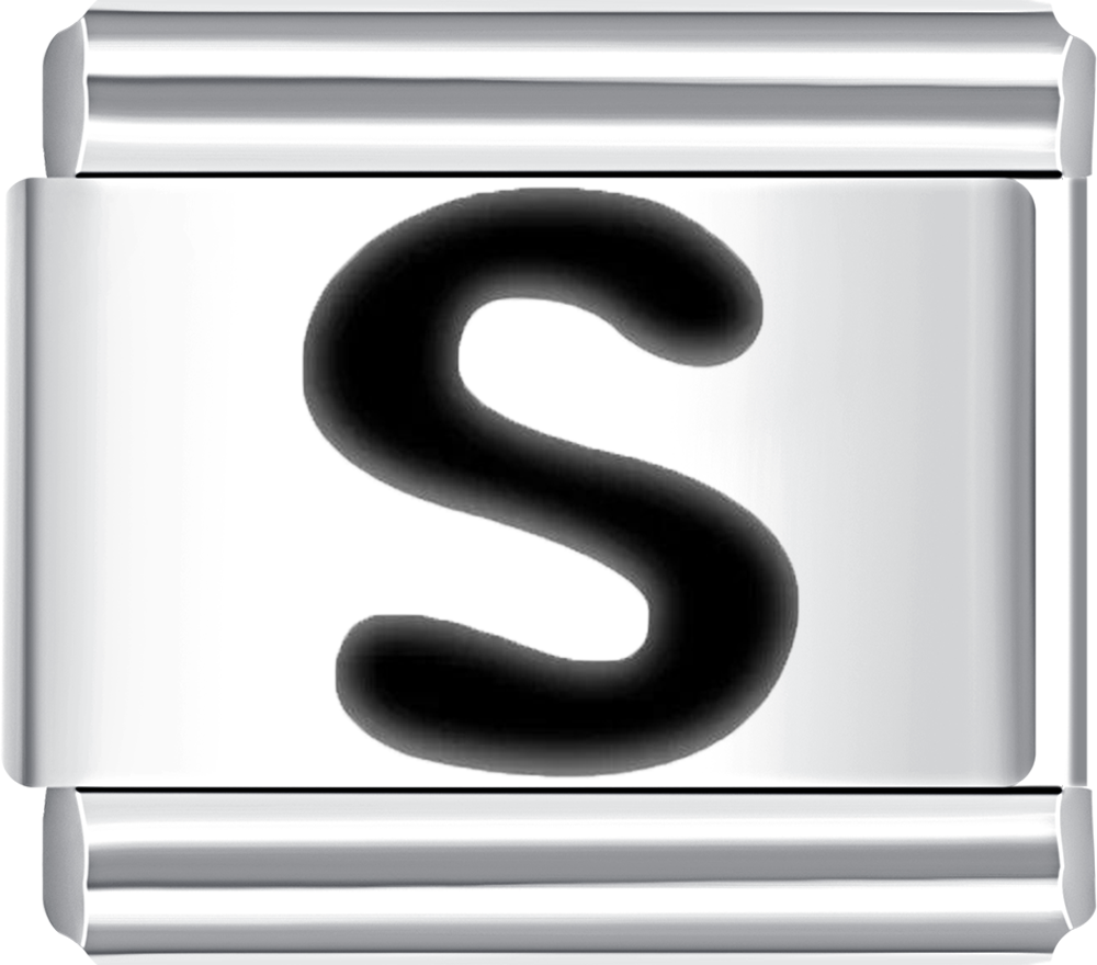 Silver charm with letter 'S'