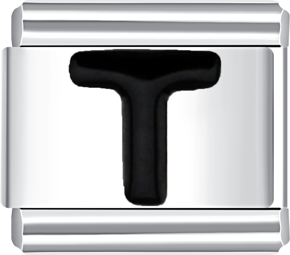 Metallic object with a black 'T' shaped handle