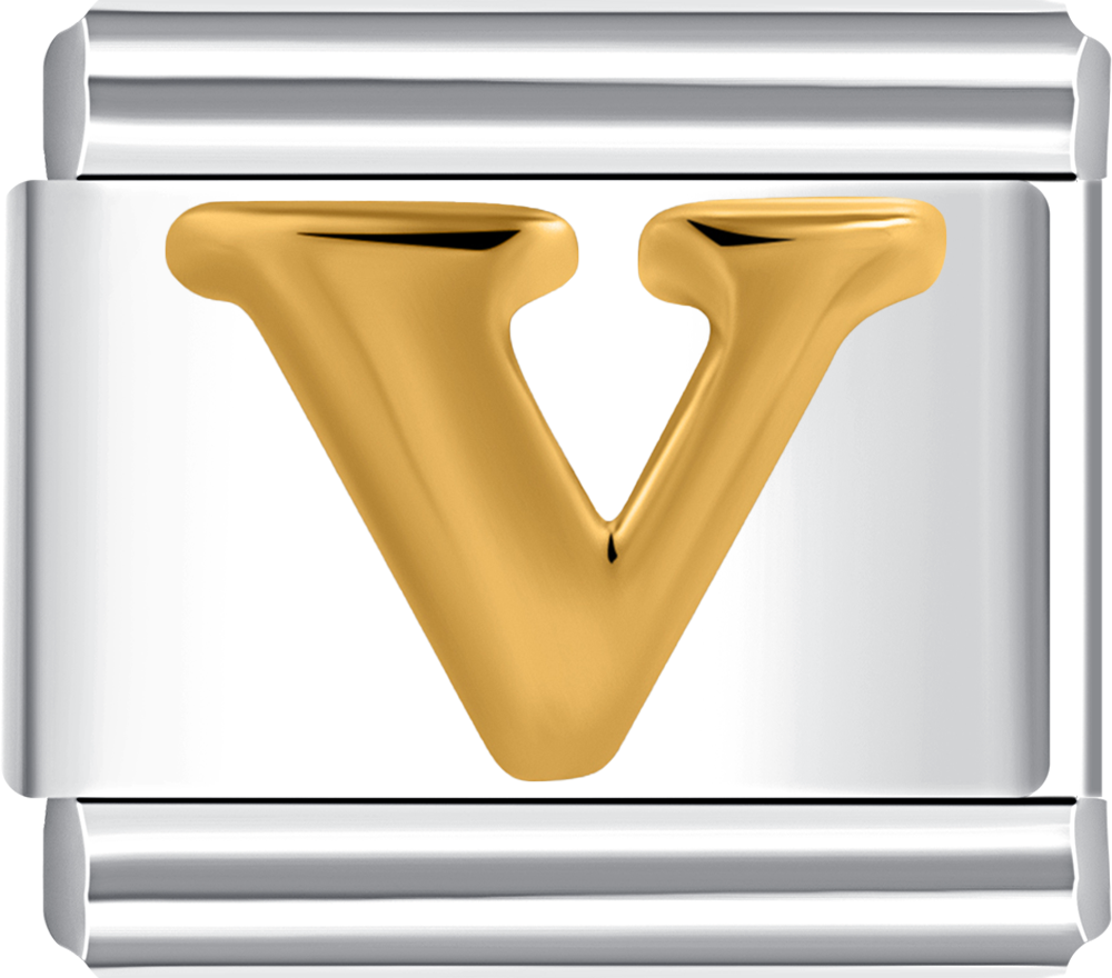 Featuring a chic letter V design on durable stainless steel.