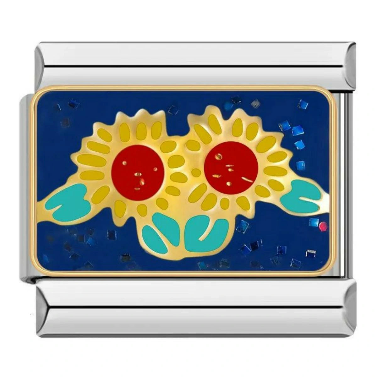 Pair Of Sunflowers At Night