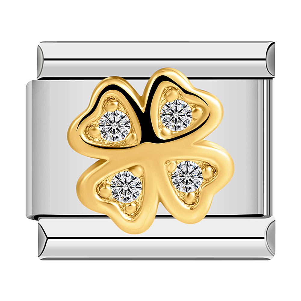 Gold Clover and White Stones