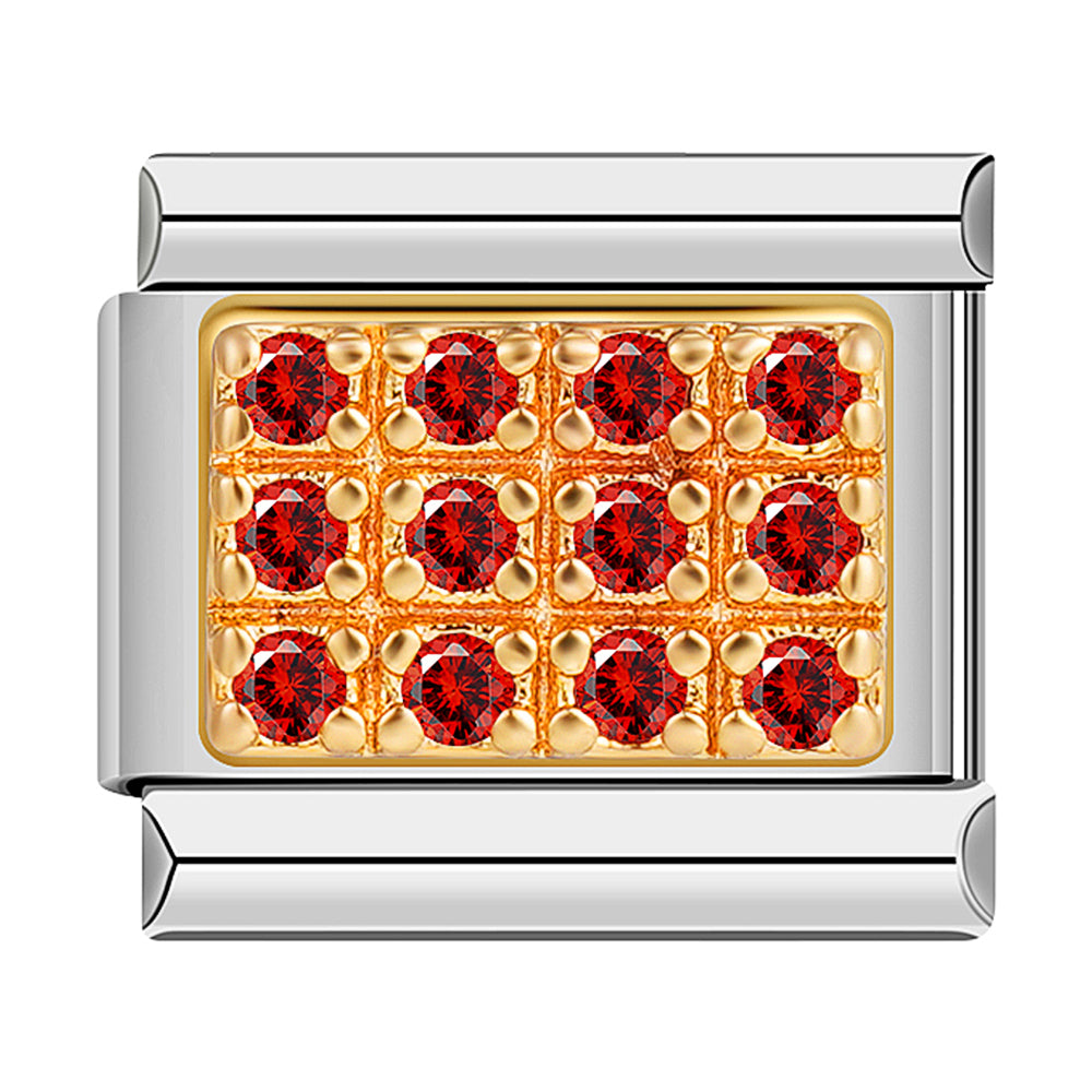 Gold Plate with Red Stones