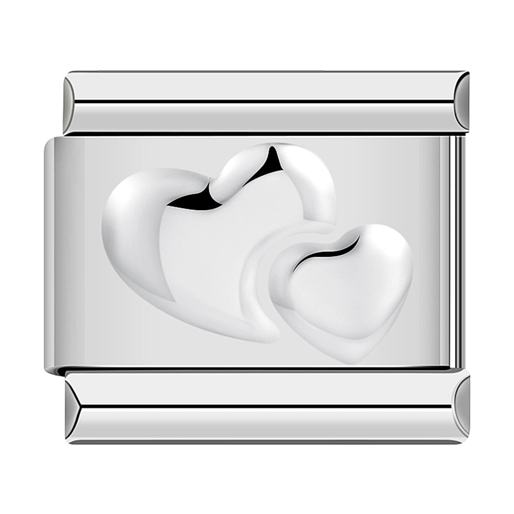 Silbernes Doppelherz, auf Silber