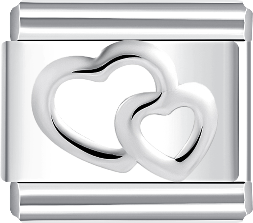 silver hollow double heart italian charm bracelet custom bracelets for women