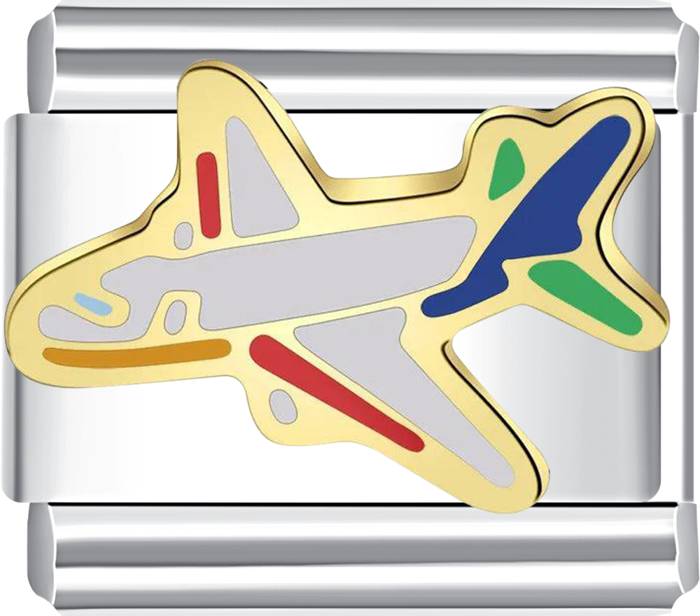 Plane Italian charm bracelet at CHARMSDIY! Featuring a sleek plane design on durable stainless steel