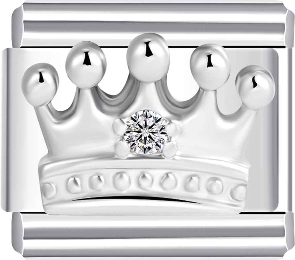 silver crown italian charm bracelet zircon personalized bracelets for women