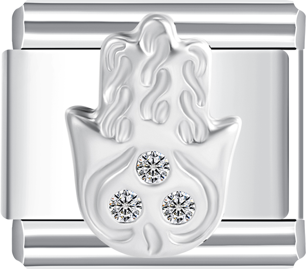 hand in silver and white stones italian charm bracelet personalized charms for charm bracelets