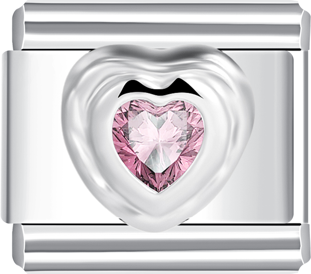 heart with pink stone italian charm bracelet personalized charms for charm bracelets