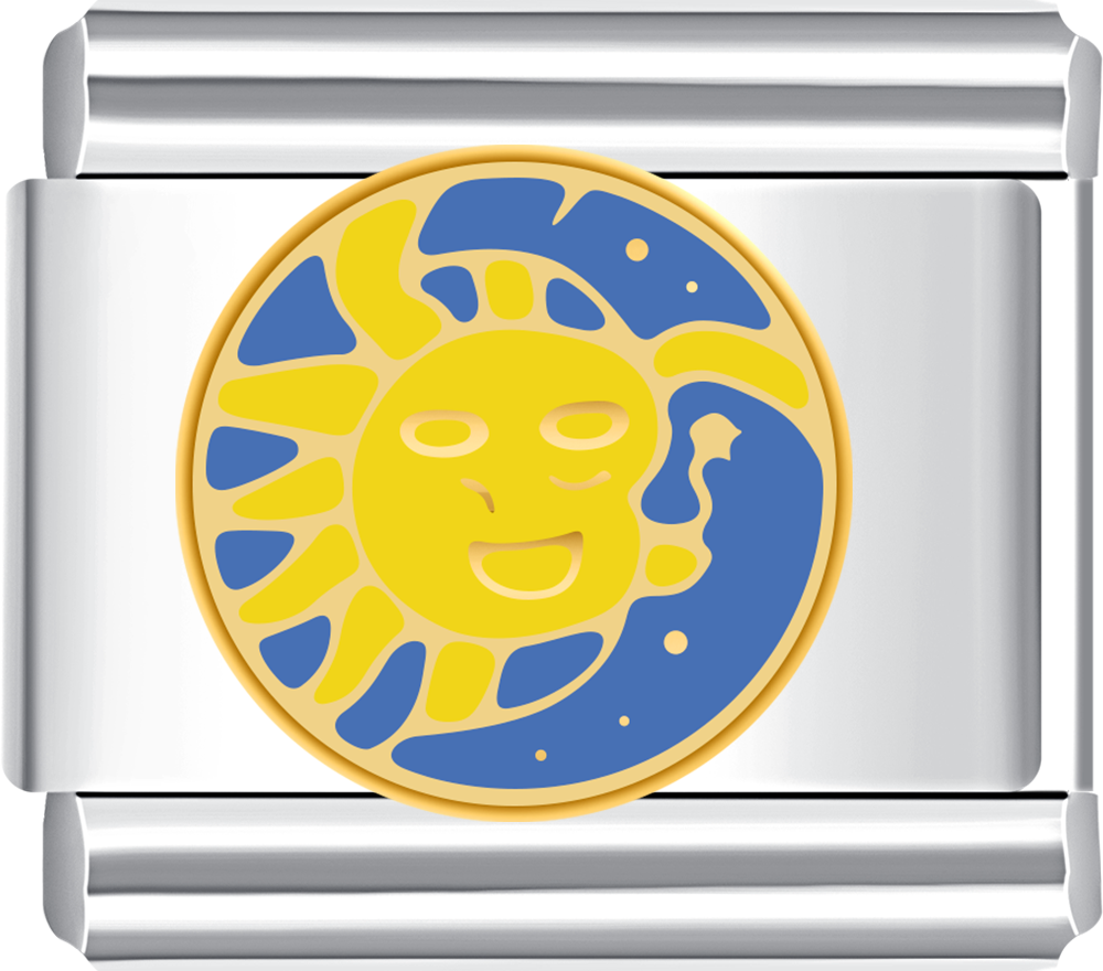 sun moon face italian charm bracelet womens personalised bracelets