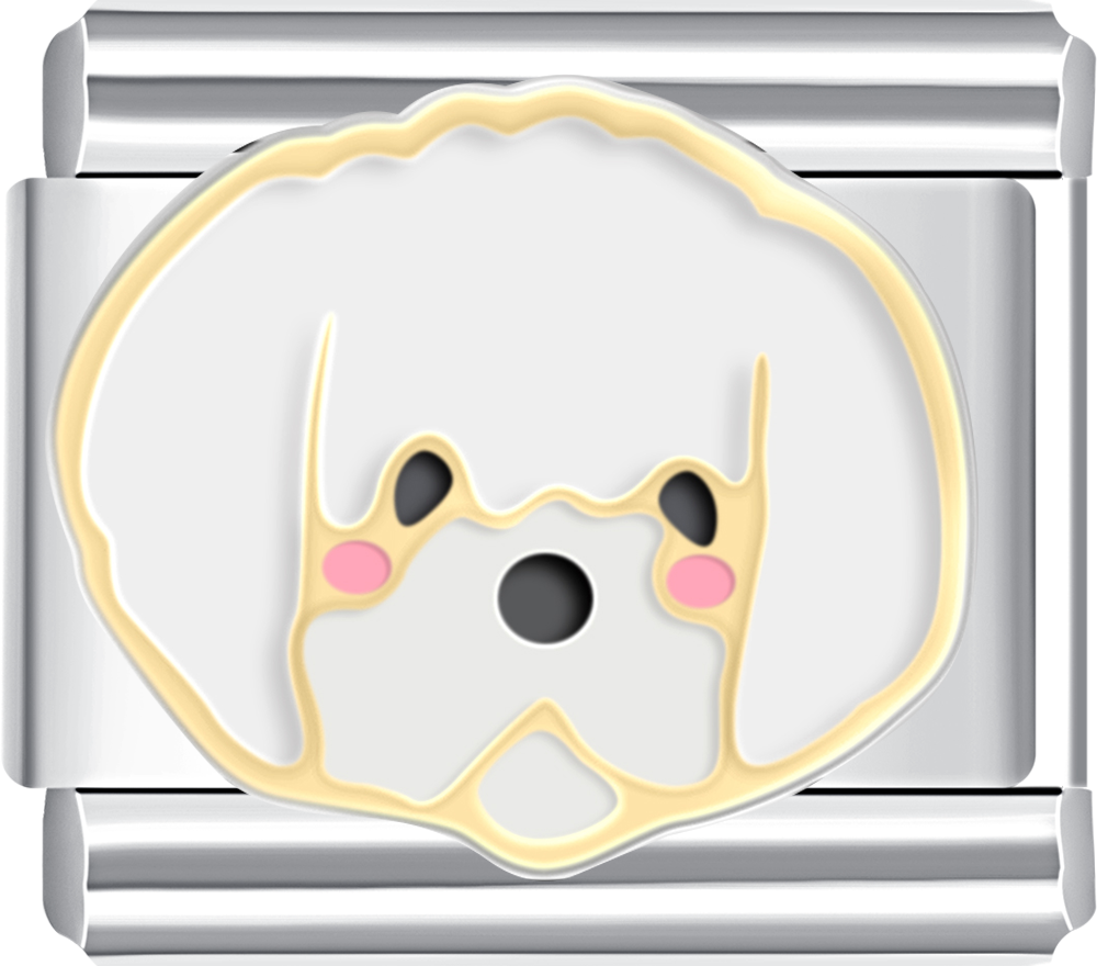 Fluff up your charm collection with this puffy Bichon Frise! Soft, cuddly, and elegant, it's the perfect charm for those who love gentle and cheerful pups.