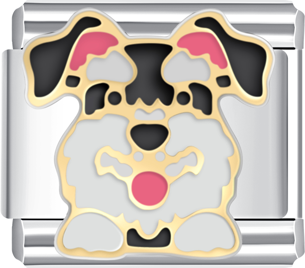 Bring home the joy of this playful Schnauzer! With its perky ears and sweet smile, this charm is perfect for those who love spirited, loyal companions.