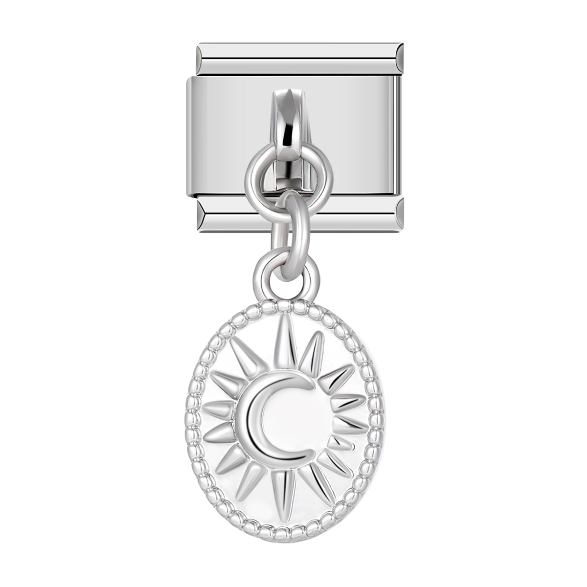 Sun and Moon, on Silver Italian charm bracelet personalized bracelets for women