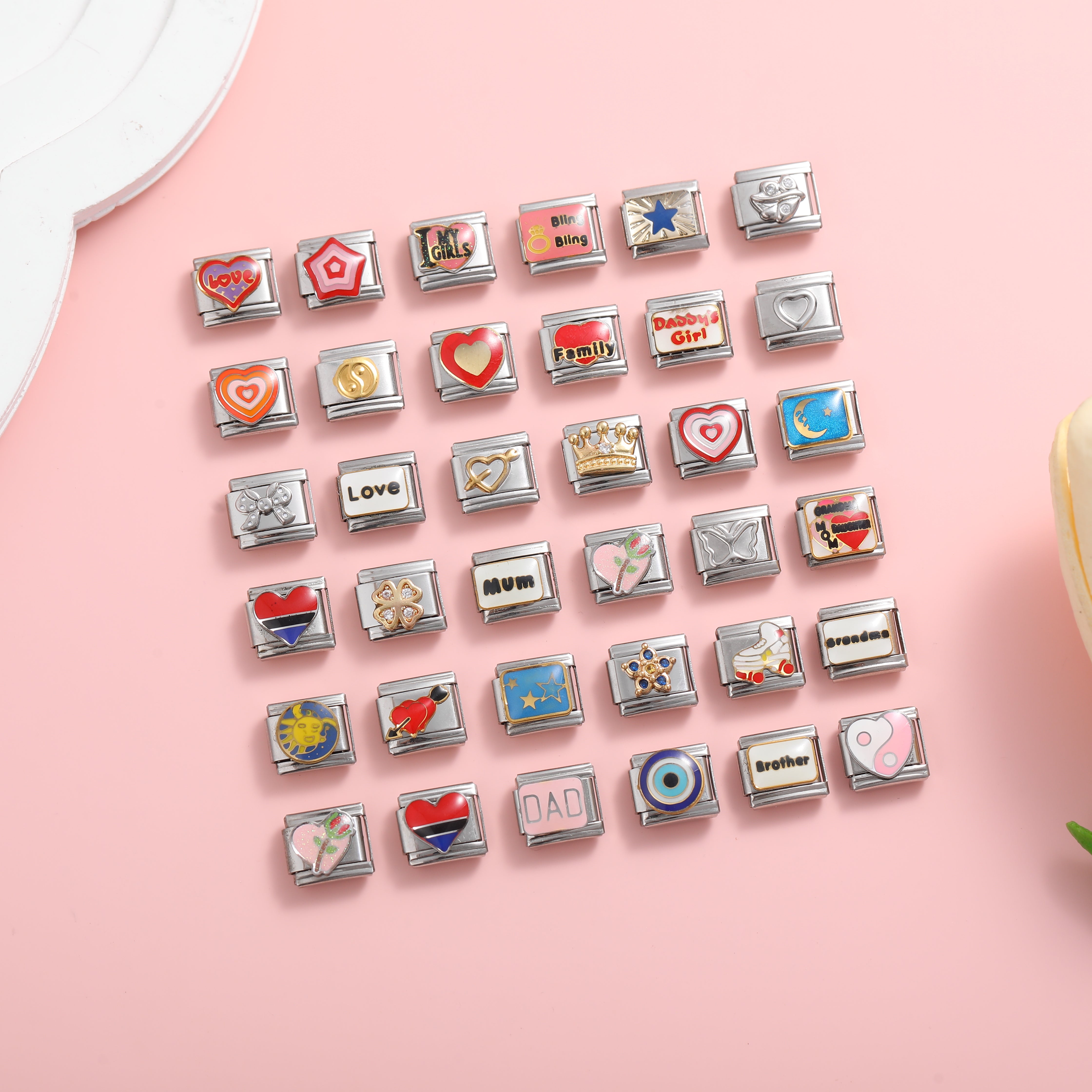 Family and Love Italian Charm Bracelet Charms for Meaningful Custom Bracelets