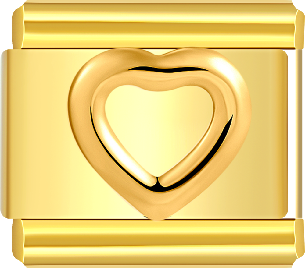 Gold charm with a heart design 