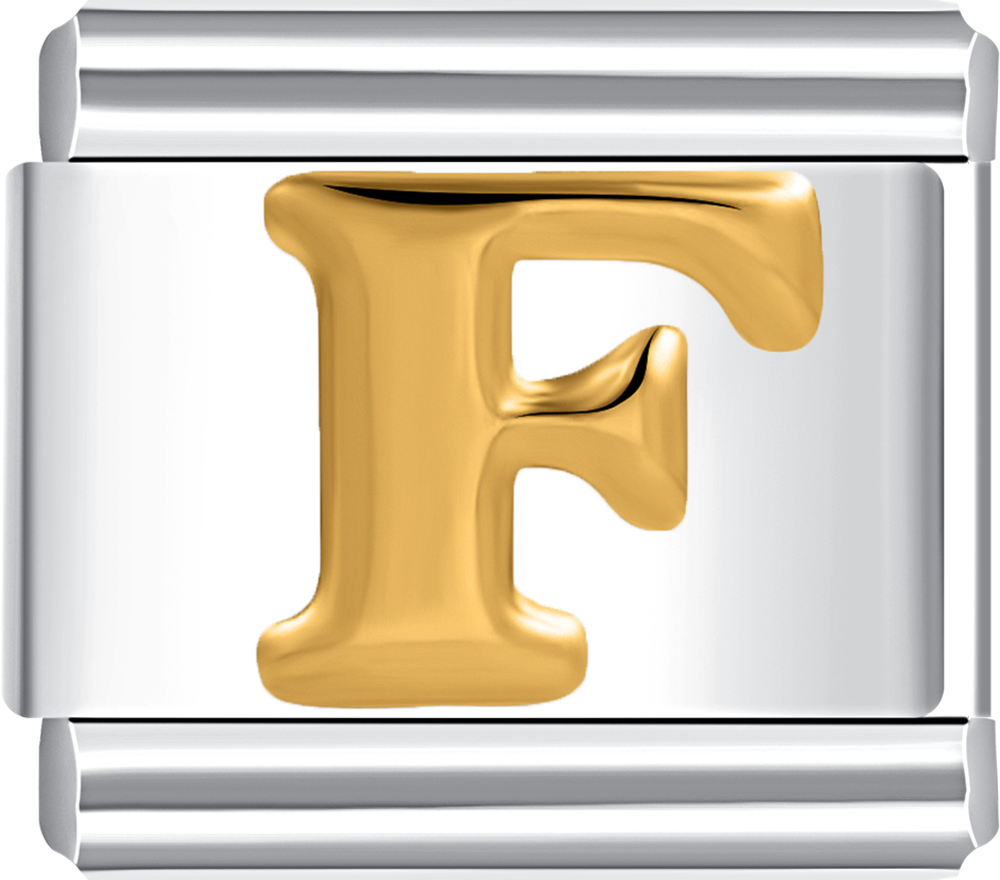 Featuring a chic letter F design on durable stainless steel for a personal flair.