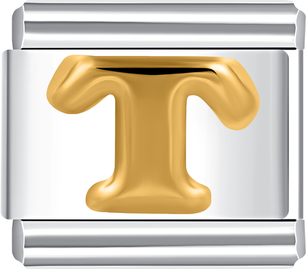 Featuring a bold letter T design on durable stainless steel.