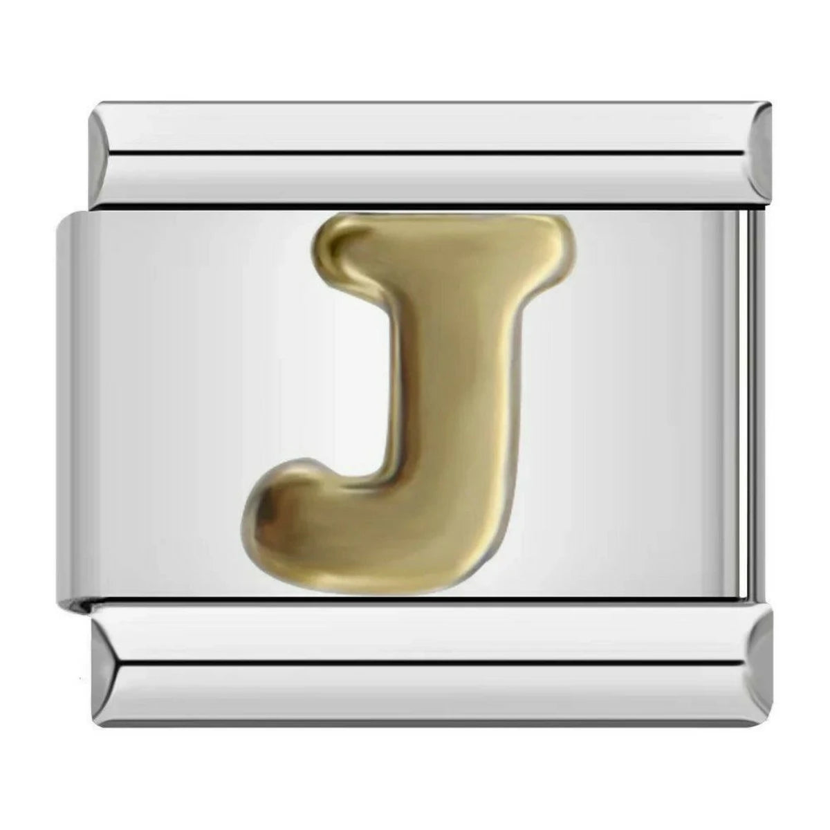 Letter J In Gold, On Silver