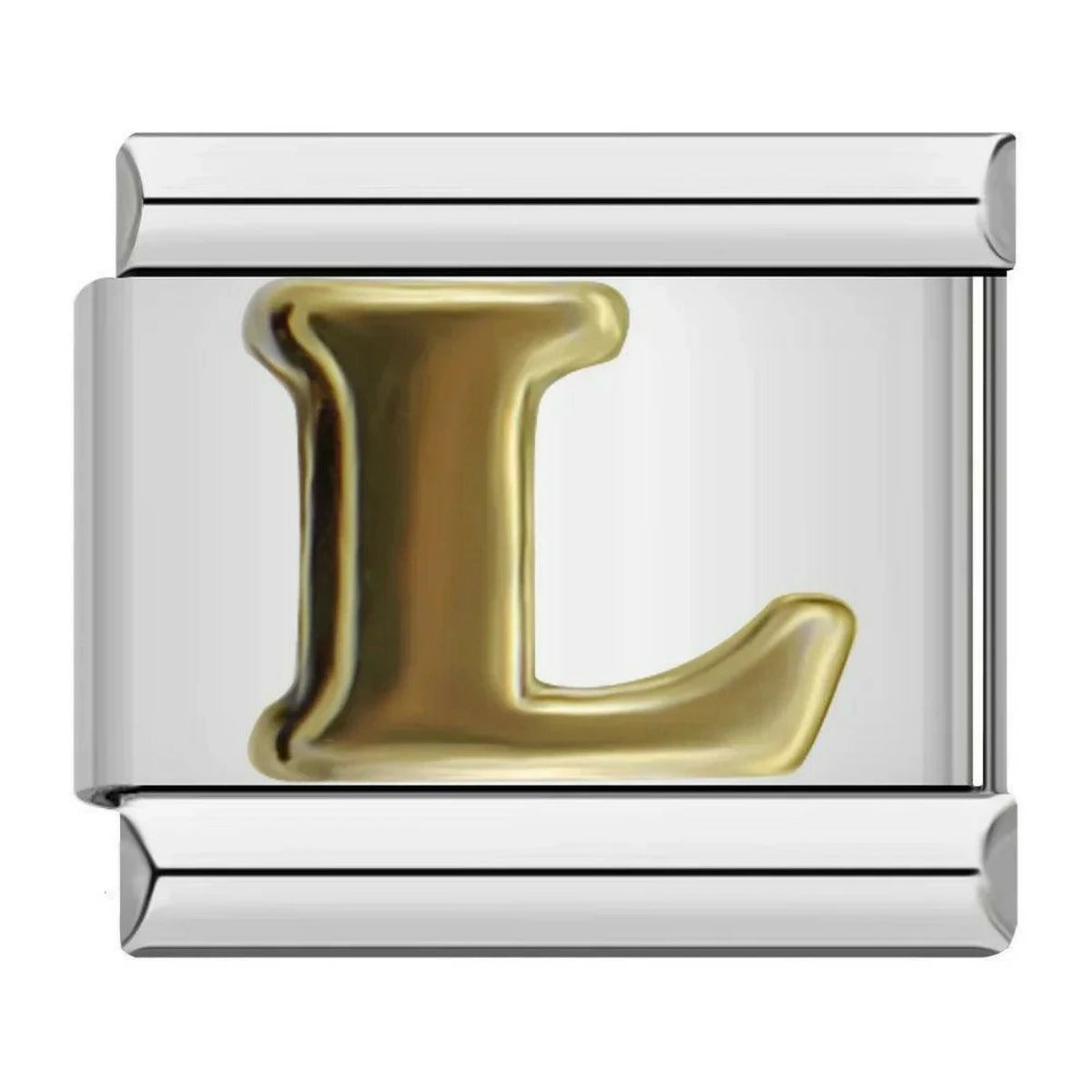 Letter L In Gold, On Silver