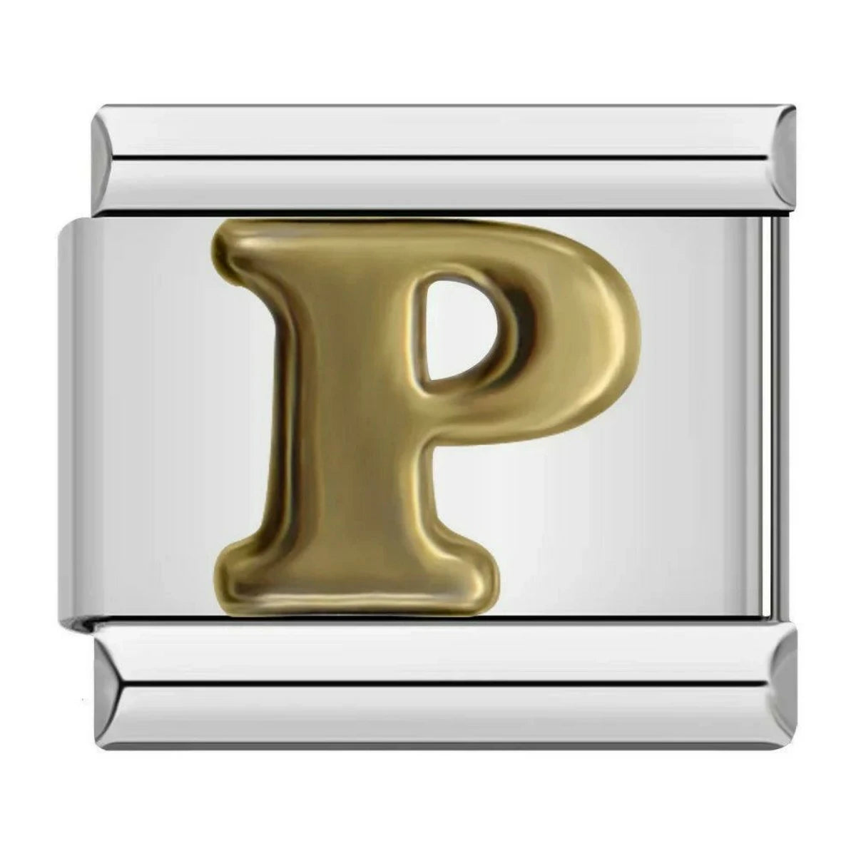 Letter P In Gold, On Silver