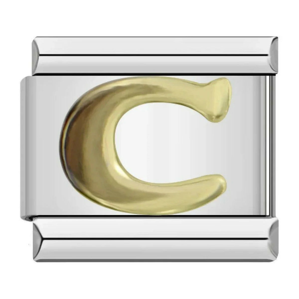 Letter C In Gold, On Silver