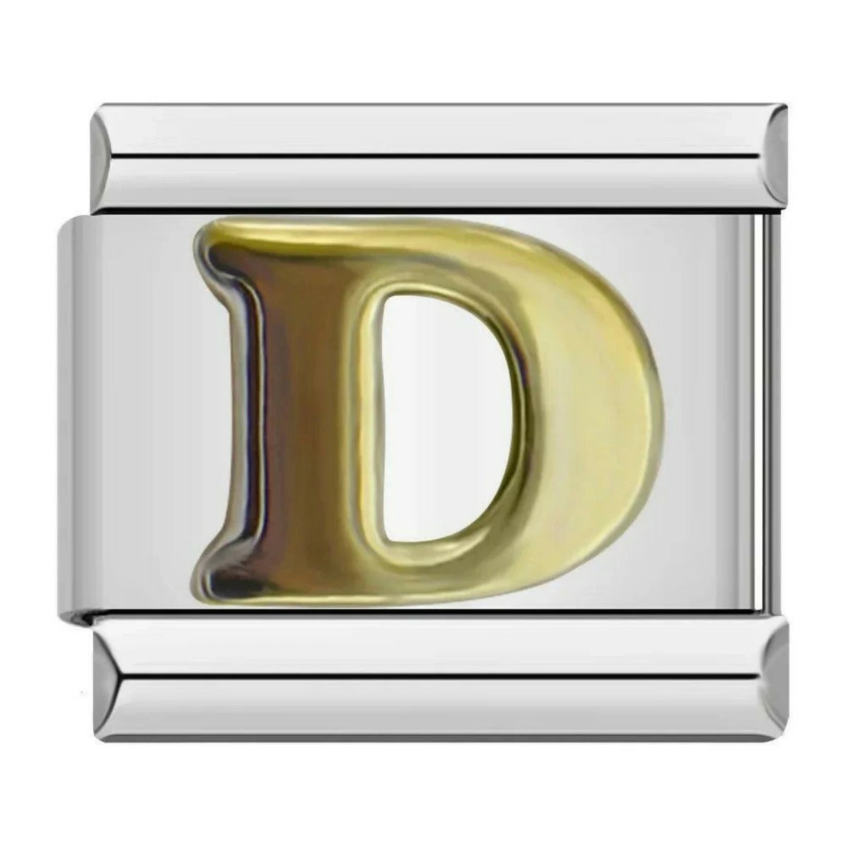 Letter D In Gold, On Silver