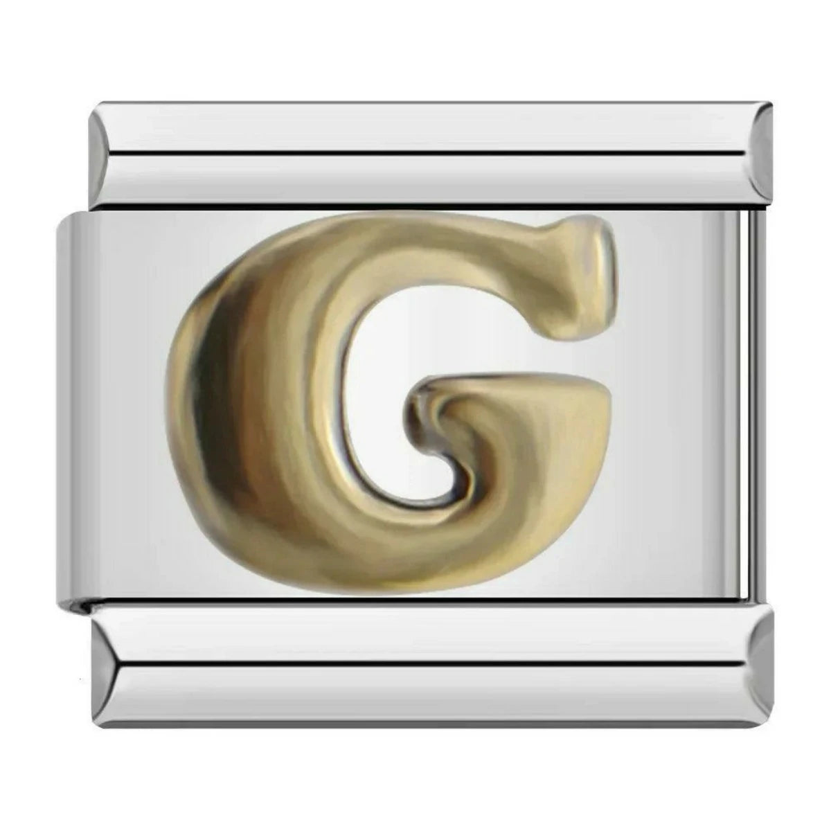 Letter G In Gold, On Silver