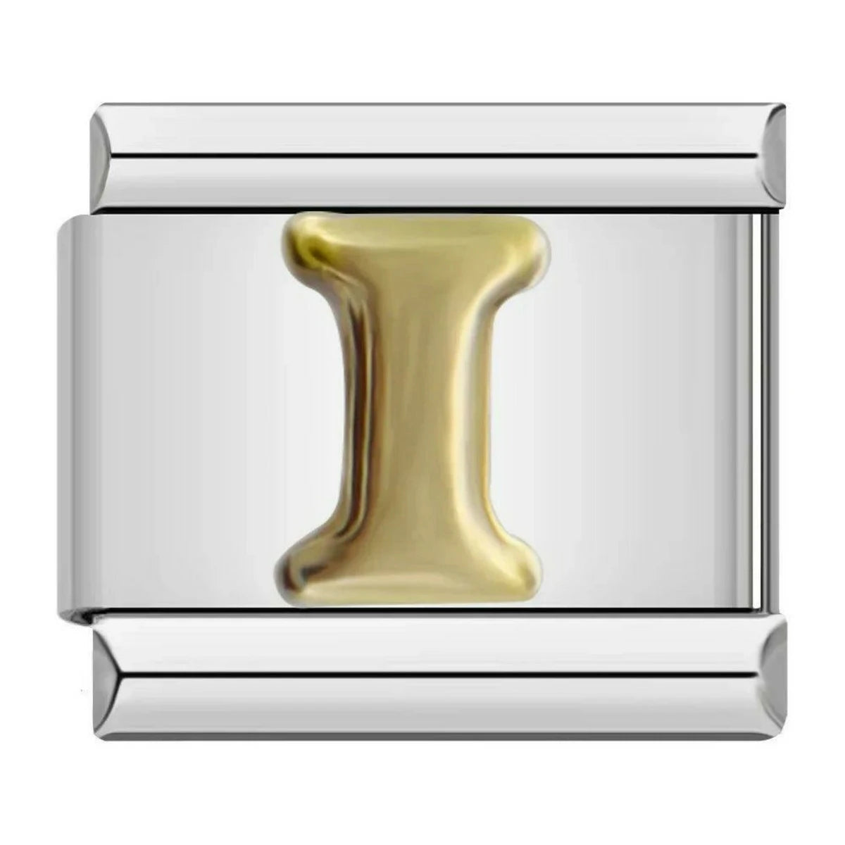 Letter I In Gold, On Silver