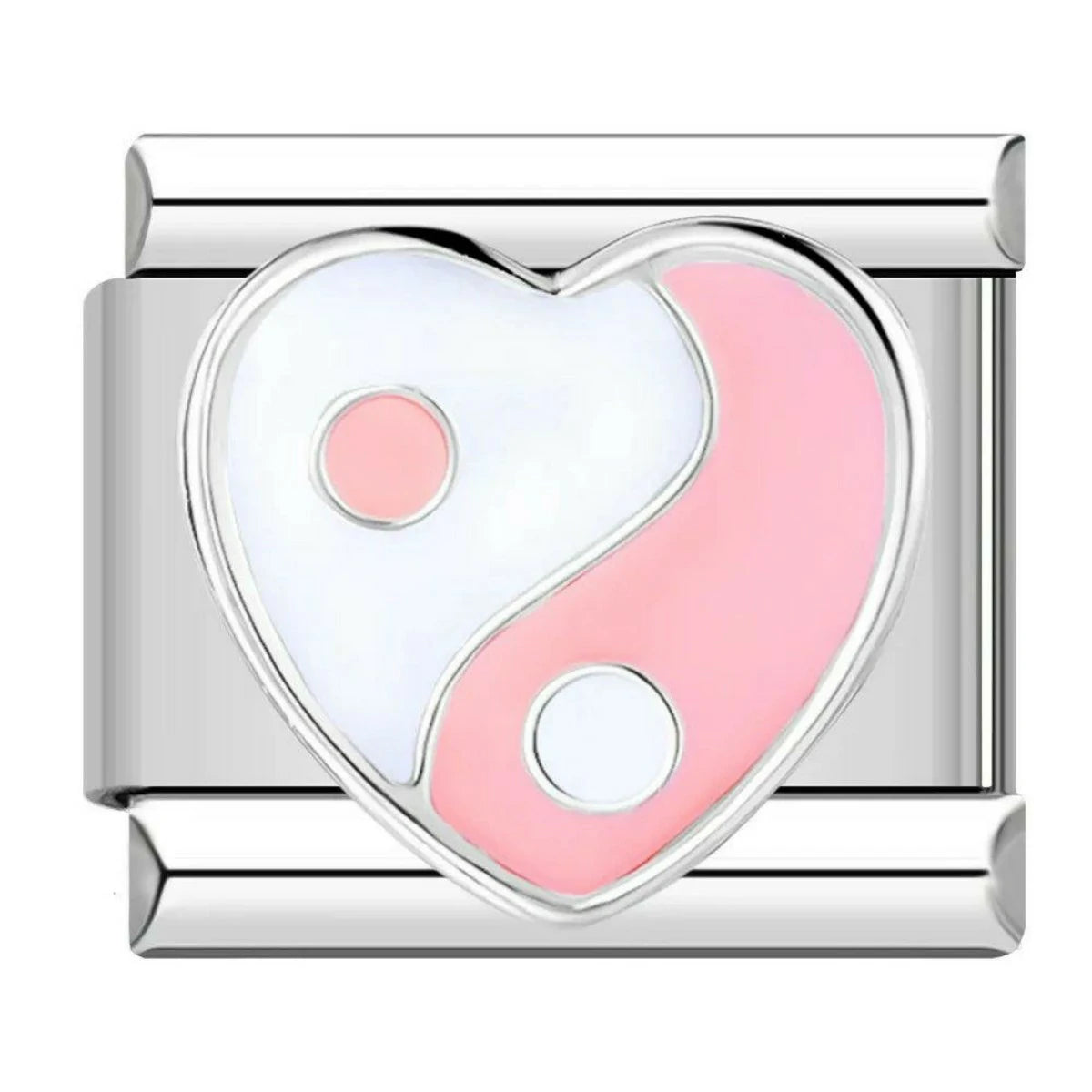 Yin & Yang Heart, Pink &White