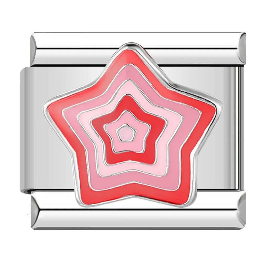 Growing Star Red, On Silver
