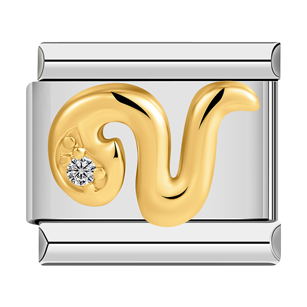 Letter V in Gold with Stones