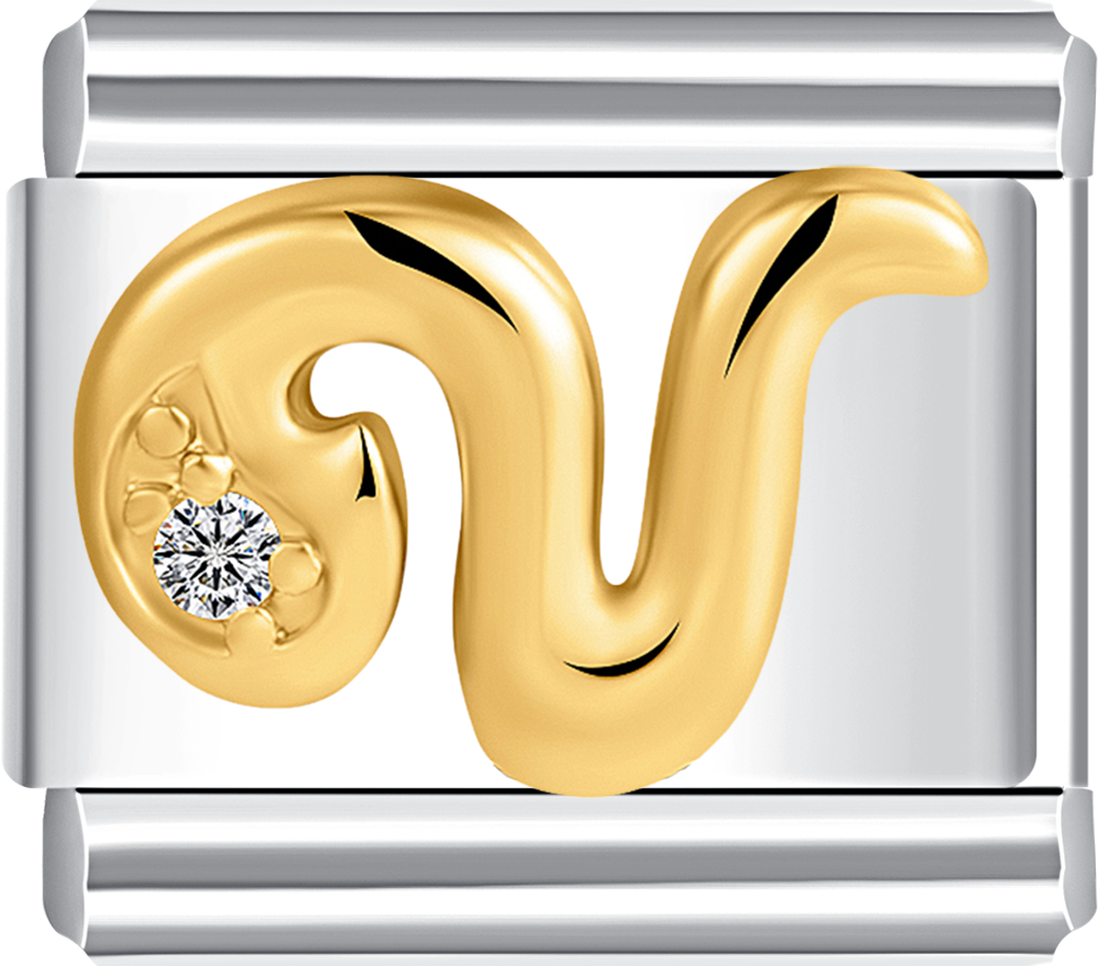 Custom gold charm featuring letter V with stones, ideal for a personalized charm bracelet.