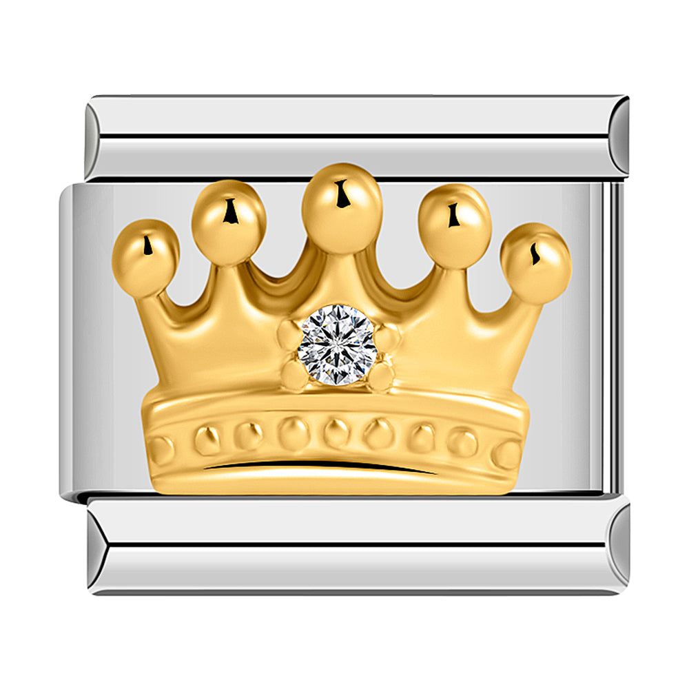 Golden Crown with White Stones