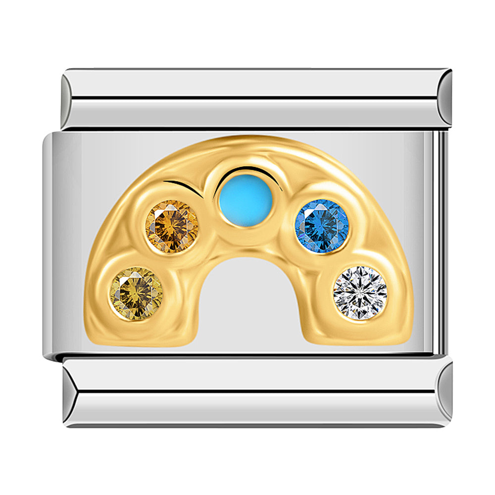 Gold Rainbow With Multicolor Stones