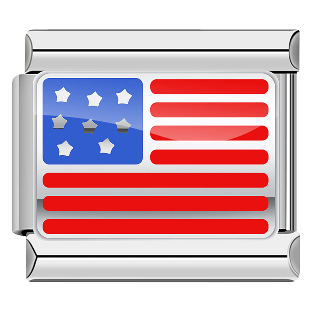 United States Flag, on Silver