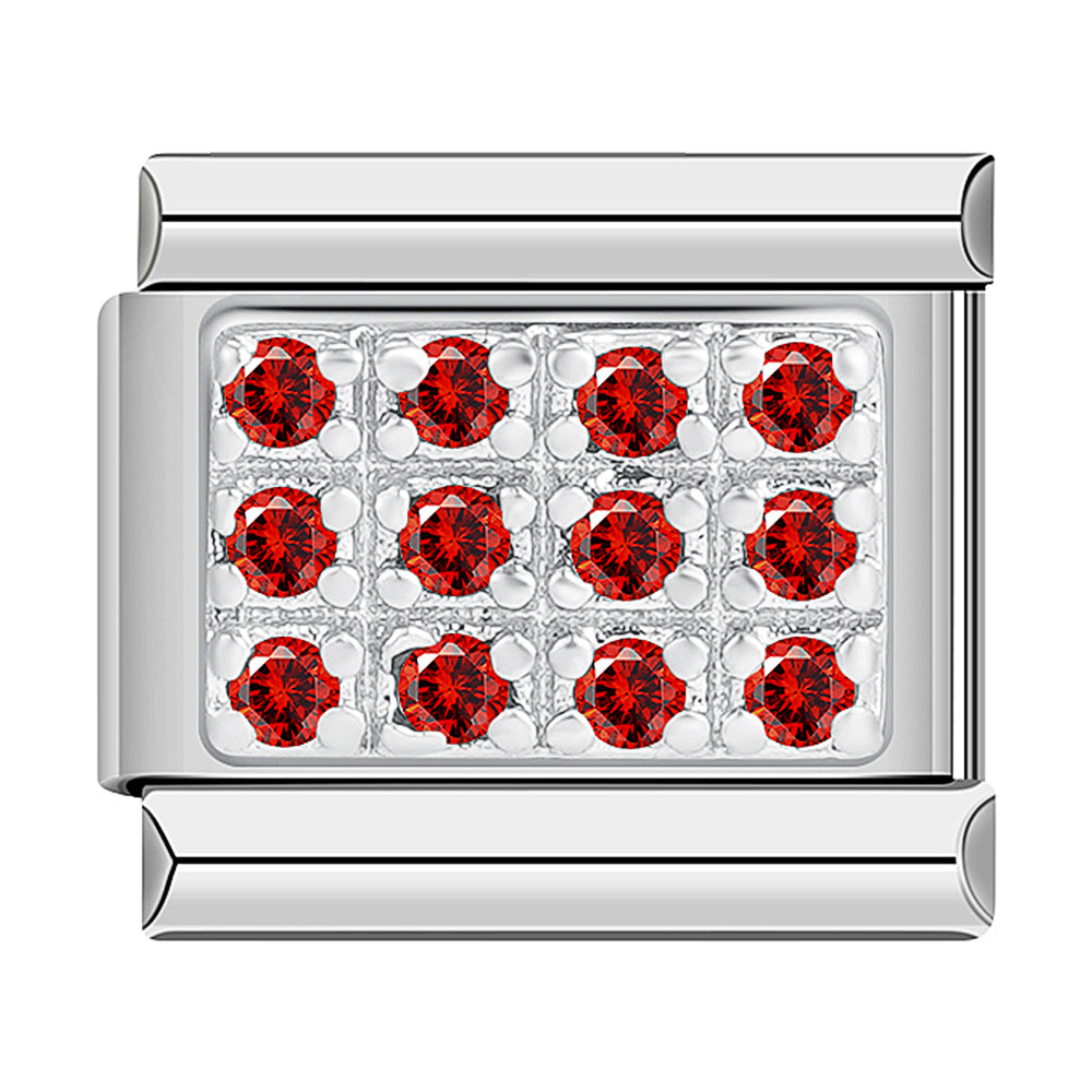 Silver Plate with Red Stones
