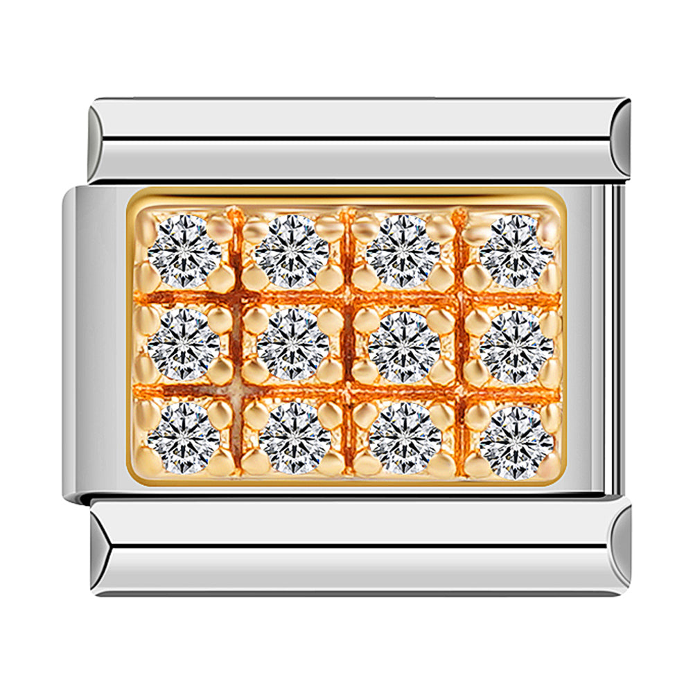 Gold Plate with White Stones