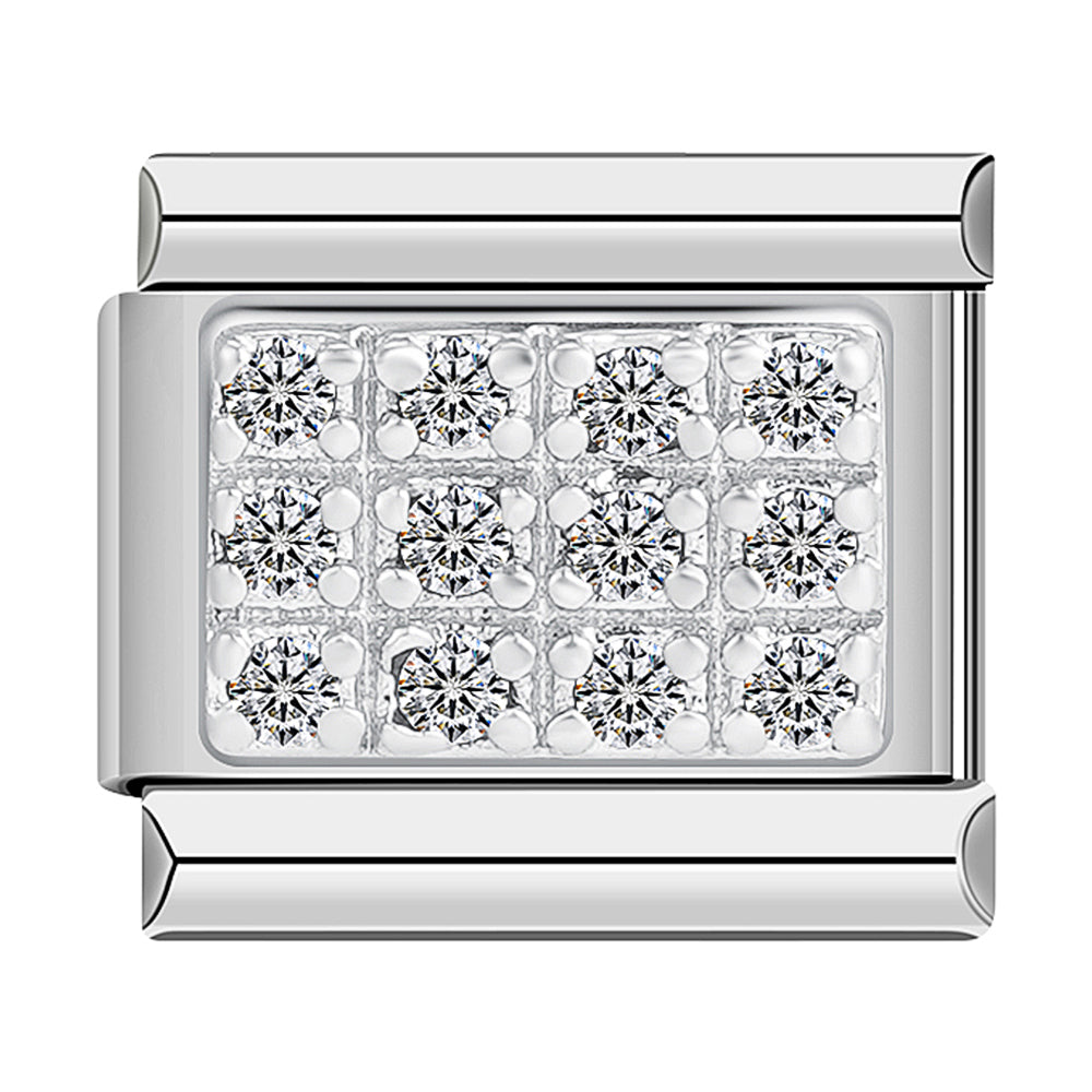 Silver Plate with White Stones