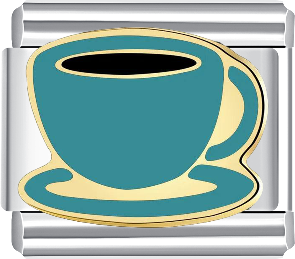 Coffee Italian charm bracelet from CHARMSDIY! Featuring a stylish coffee cup design on durable stainless steel, perfect for coffee lovers.