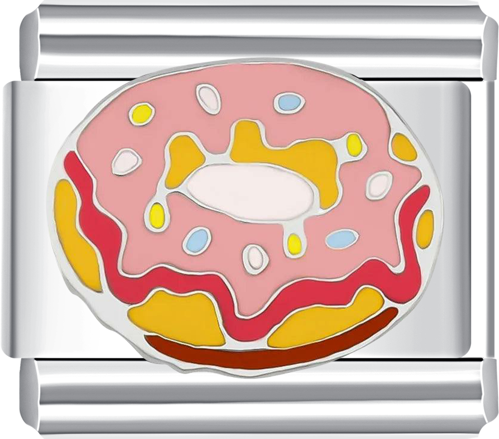 DONUT Italian charm bracelet from CHARMSDIY! Featuring a delicious donut design on durable stainless steel