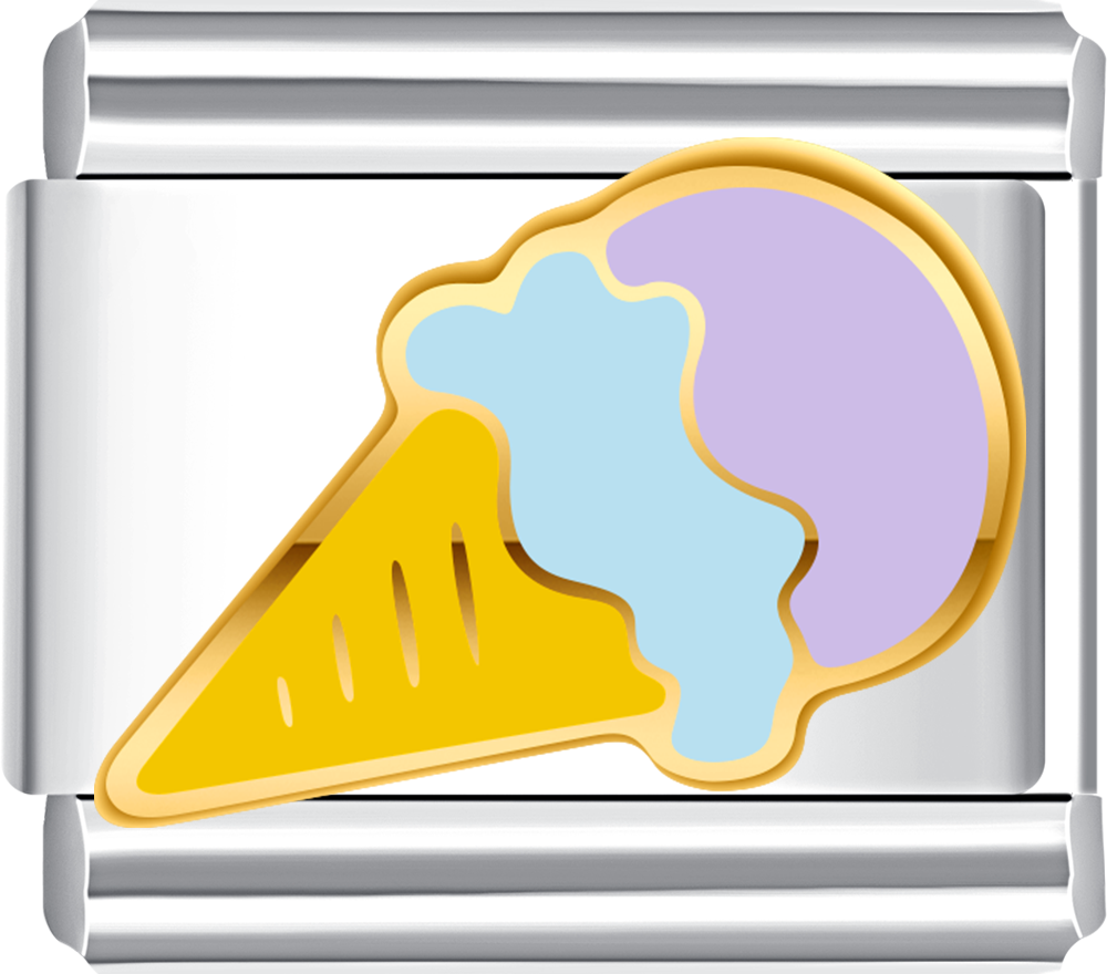 Ice Cone Italian charm bracelet from CHARMSDIY! Featuring a refreshing ice cone design on durable stainless steel