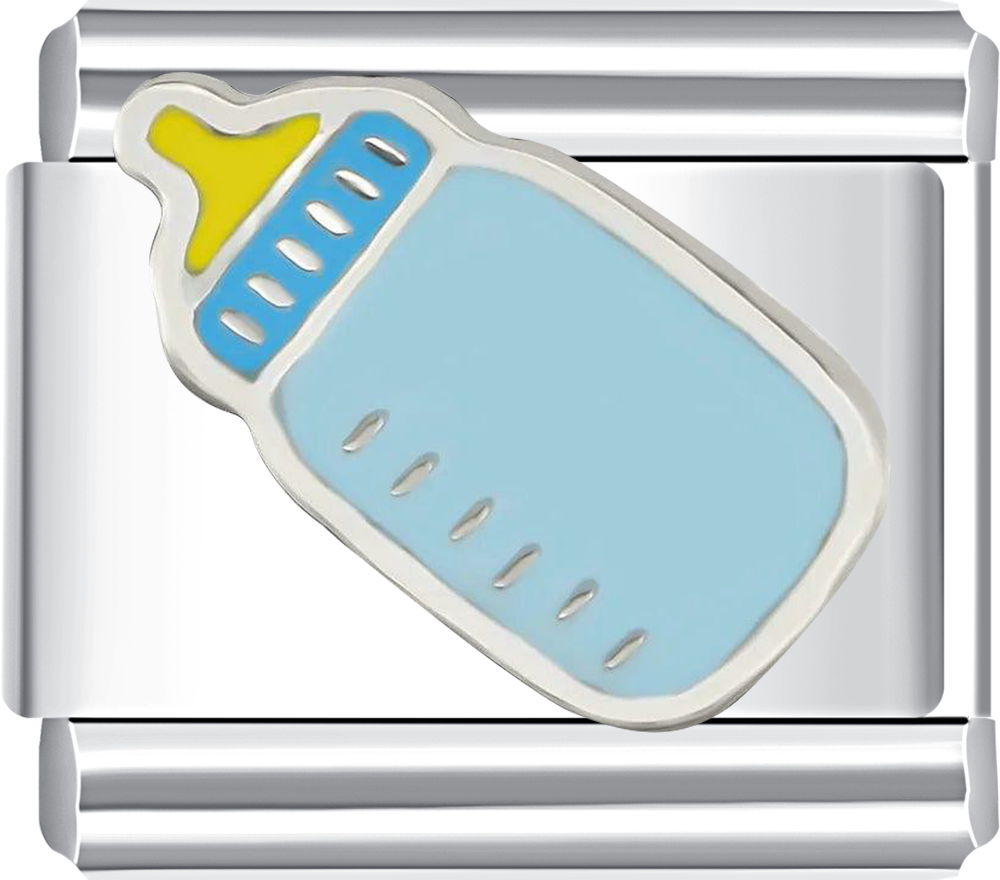 Feeding Bottle Italian charm bracelet from CHARMSDIY! Featuring a charming feeding bottle design on durable stainless steel