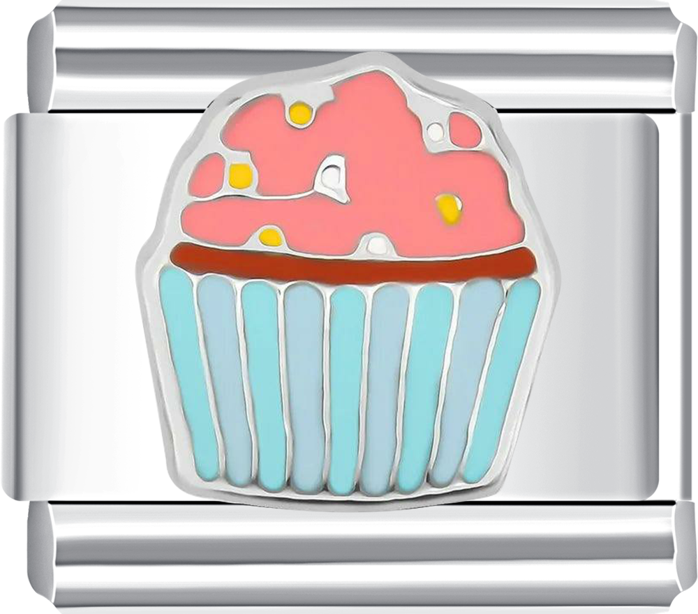 CAKE Italian charm bracelet from CHARMSDIY! Featuring a delightful cake design on durable stainless steel