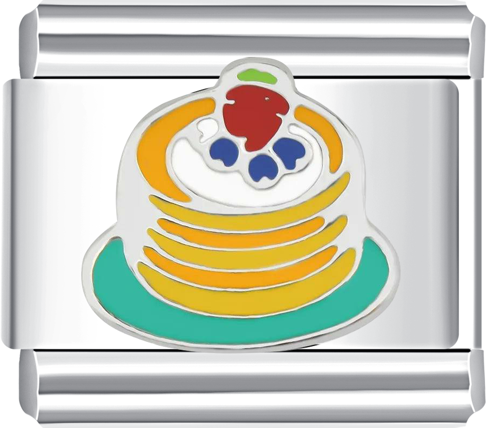 the Pancakes with Strawberry and Blueberries Italian charm bracelet from CHARMSDIY! Featuring a delicious design on durable stainless steel