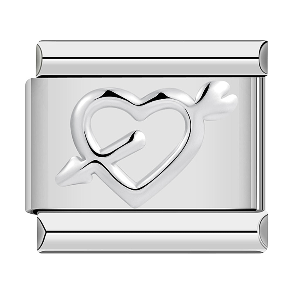 Silver Heart pierced by an arrow