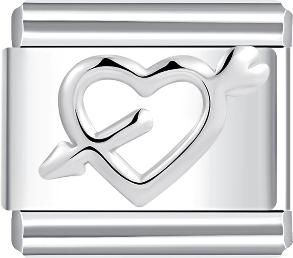 silver heart pierced by an arrow italian charm bracelet custom bracelets for women
