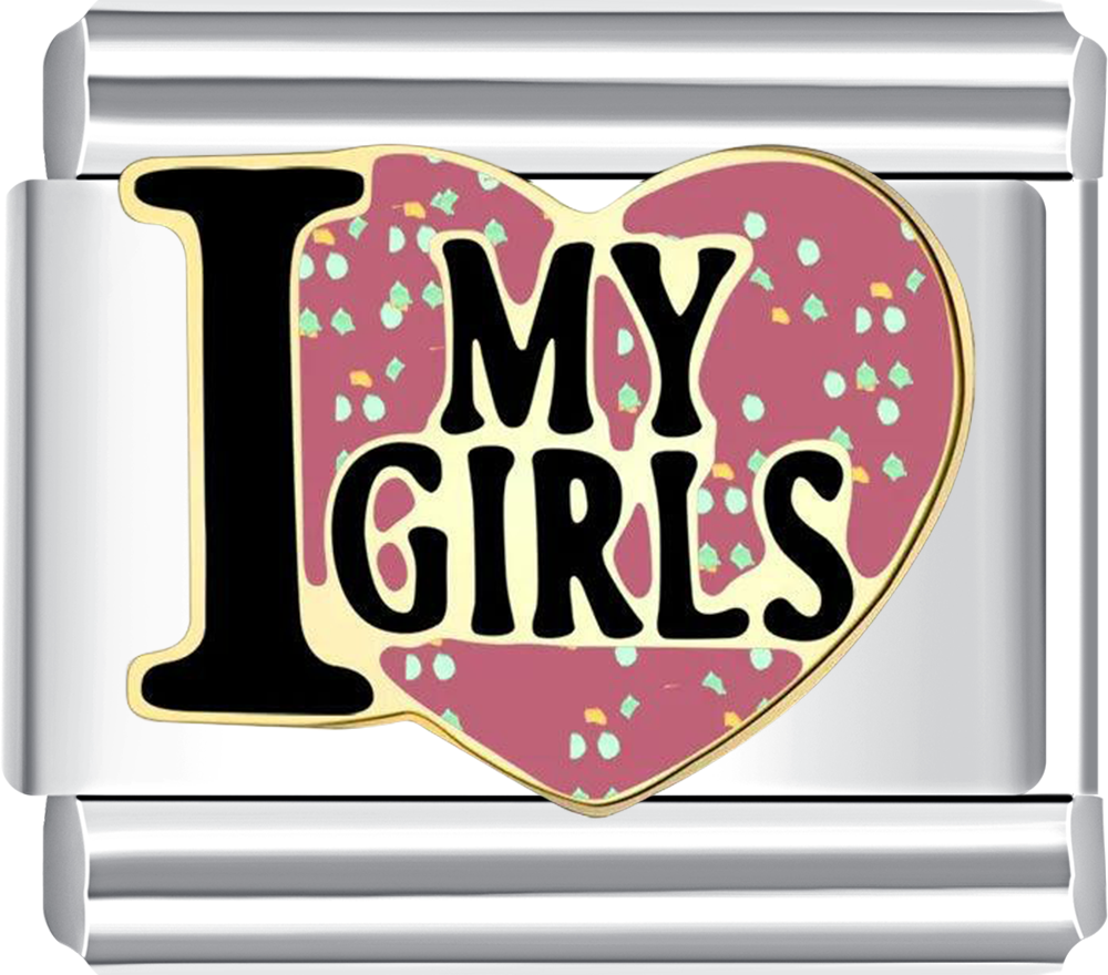 I Love My Girls Italian charm bracelet at CHARMSDIY! Crafted from durable stainless steel
