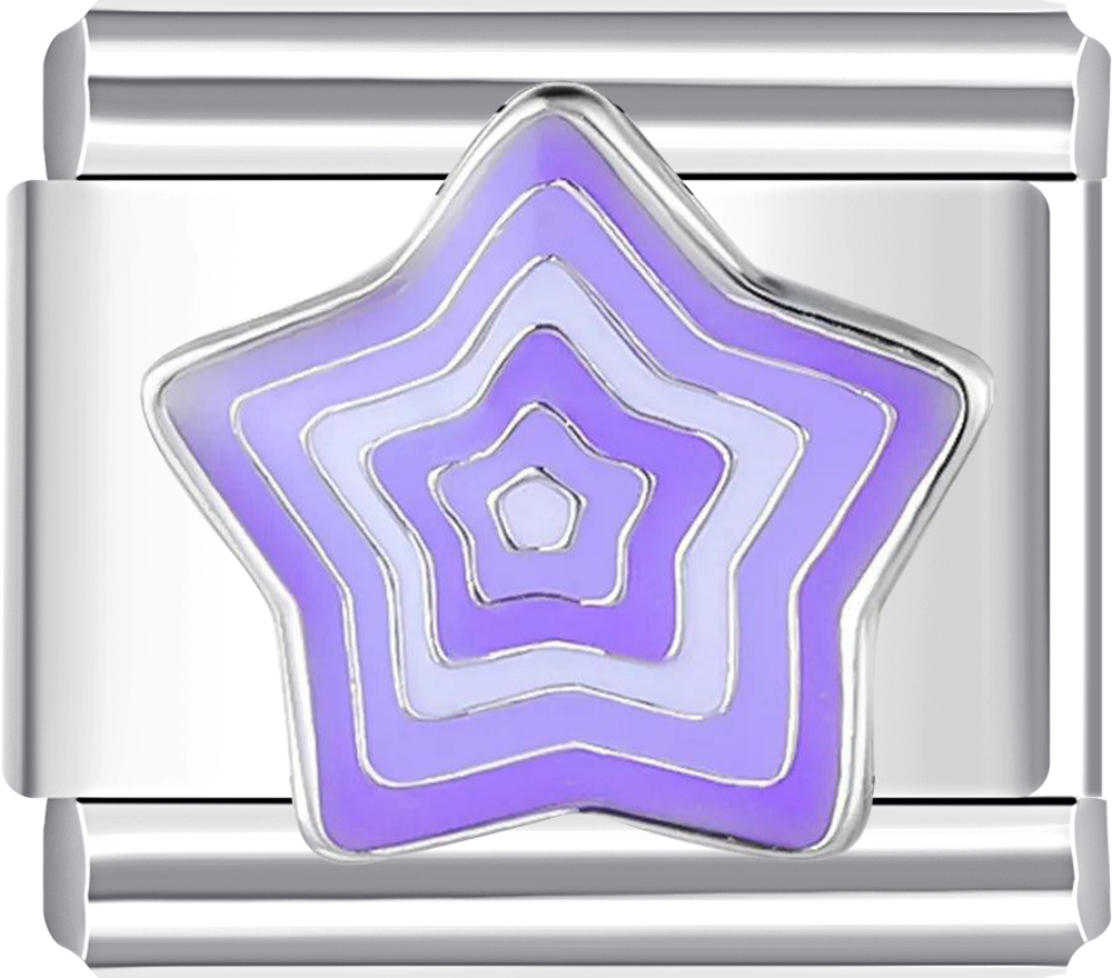 Growing Star Purple Italian charm bracelet at CHARMSDIY! Featuring a stunning purple growing star design on durable stainless steel