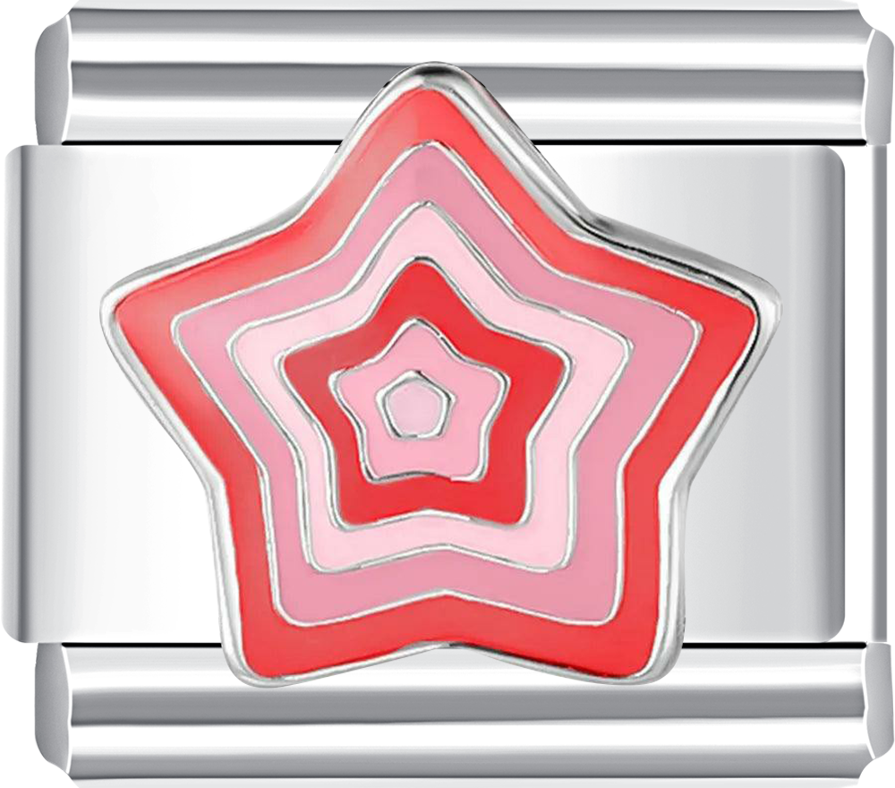 Growing Star Red Italian charm bracelet at CHARMSDIY! Featuring a vibrant red growing star design on durable stainless steel